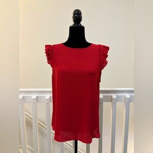 Ann Taylor Vibrant Red Blouse